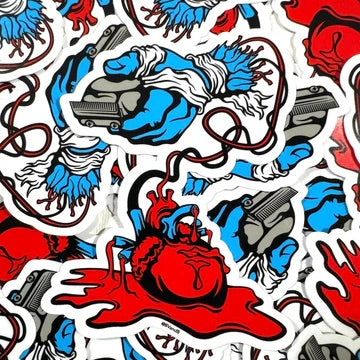 BV&B barber sticker decals