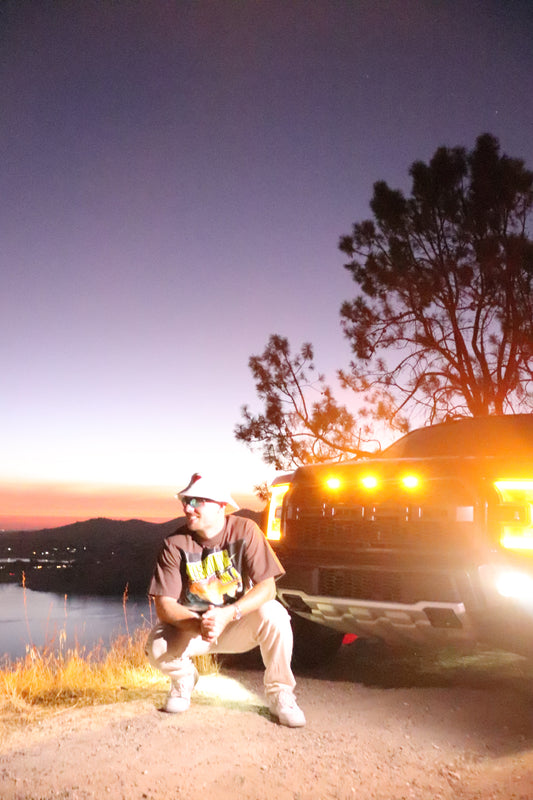 Diamond Pressure Wishing on a Star Brown T Shirt