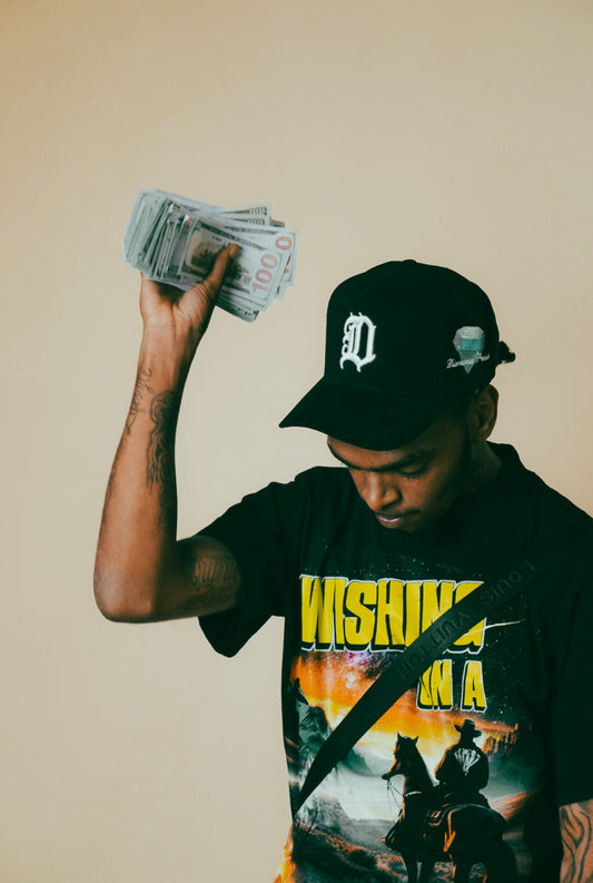 Diamond Pressure Wishing on a Star Black T Shirt