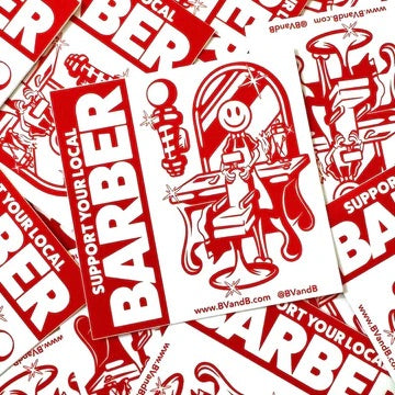 BV&B barber sticker decals